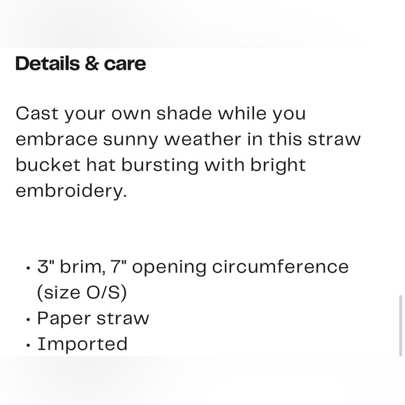 Vince Camuto Embroidered Straw Bucket Hat - Picture 2 of 9